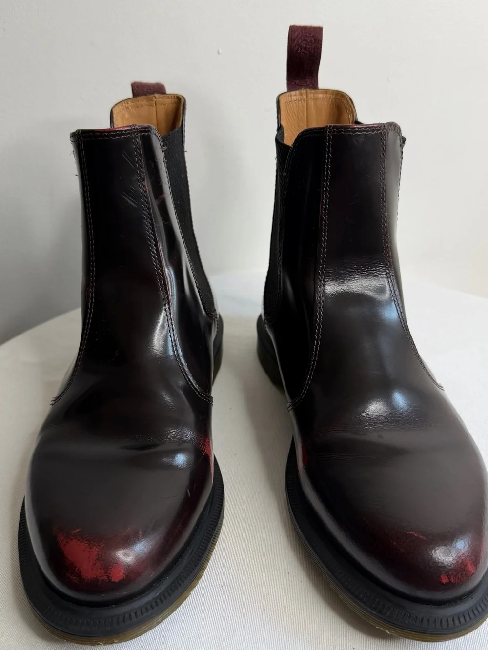 Dr. Martens Flora Men's Burgundy/Black Leather Chukka Boots